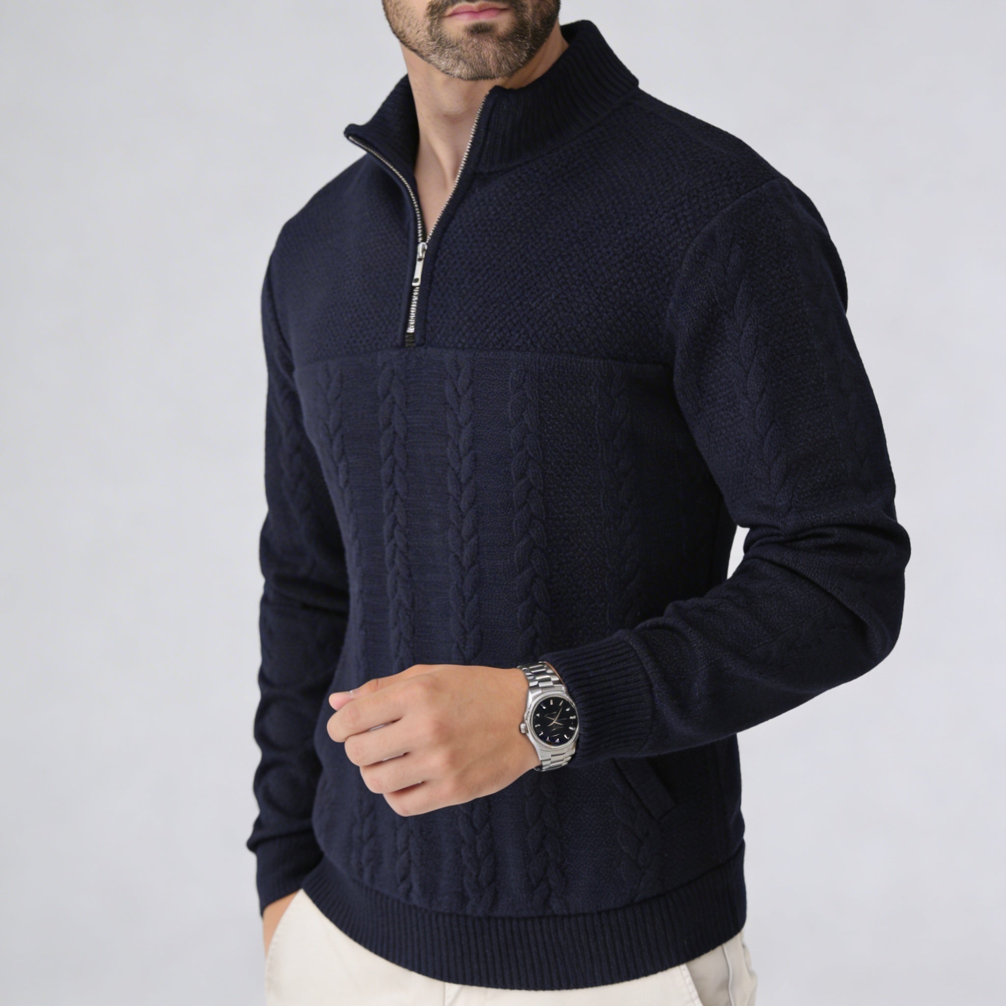 THE VALORE QUARTER ZIP SWEATER