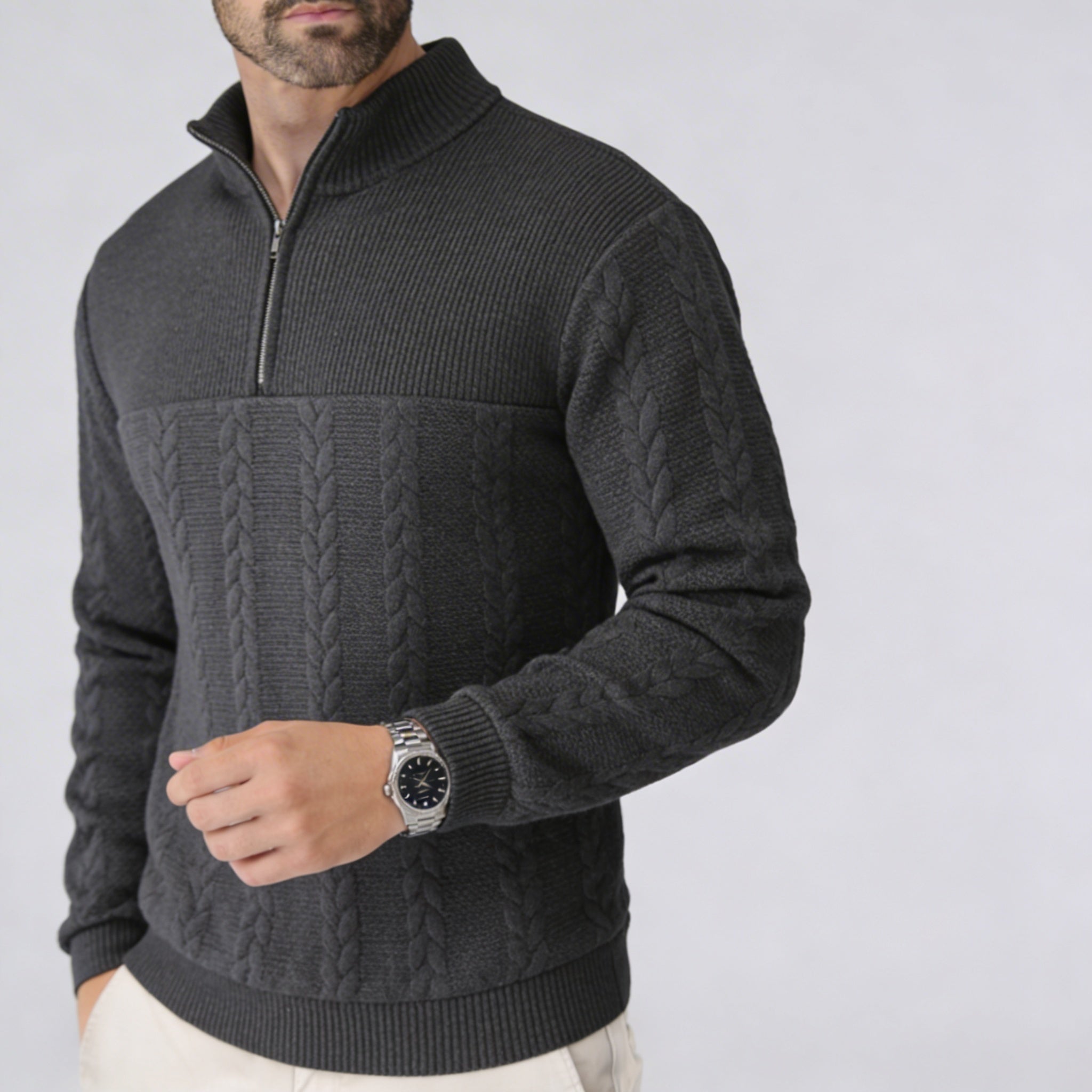 THE VALORE QUARTER ZIP SWEATER