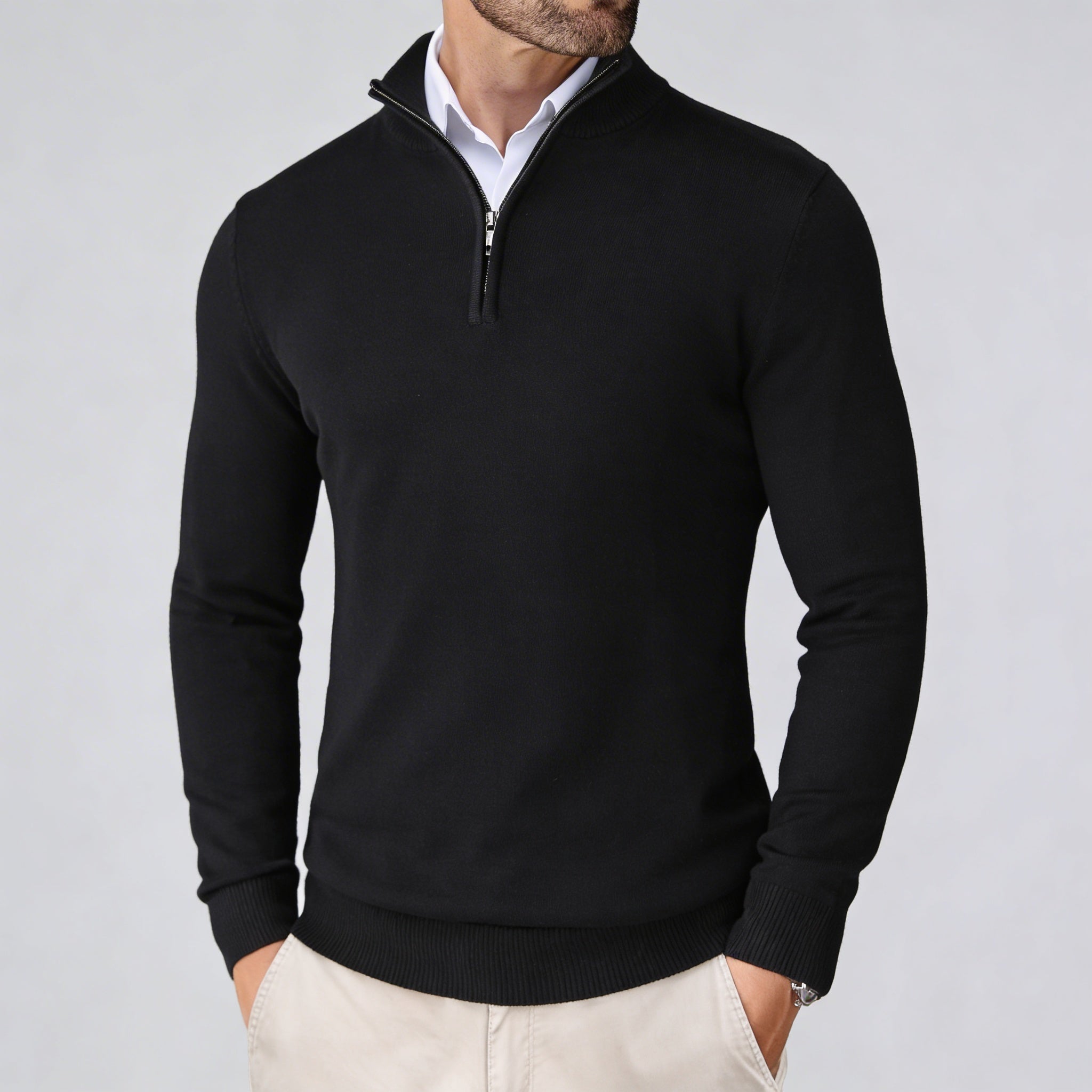 THE ESSENZA QUARTER ZIP SWEATER