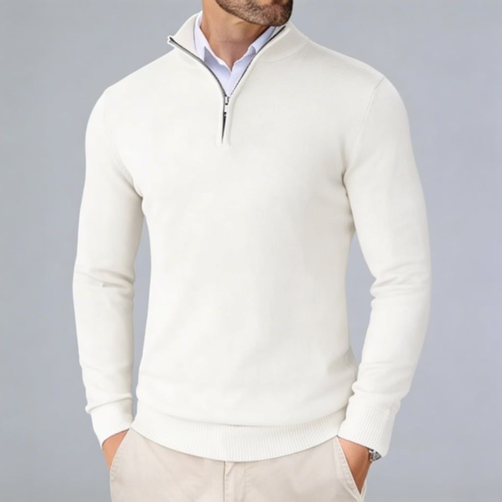 THE ESSENZA QUARTER ZIP SWEATER