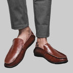 Brown leather loafers 