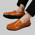 Brown leather loafers 
