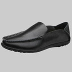 Black leather loafer shoe 