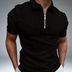 Black polo shirt with a zipper 